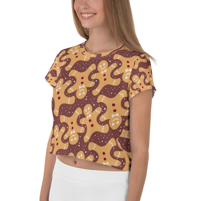 Gingerbread Man Christmas Cookie Print Crop Tee - Bloom Seventy Seven