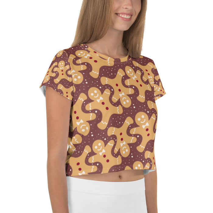 Gingerbread Man Christmas Cookie Print Crop Tee - Bloom Seventy Seven