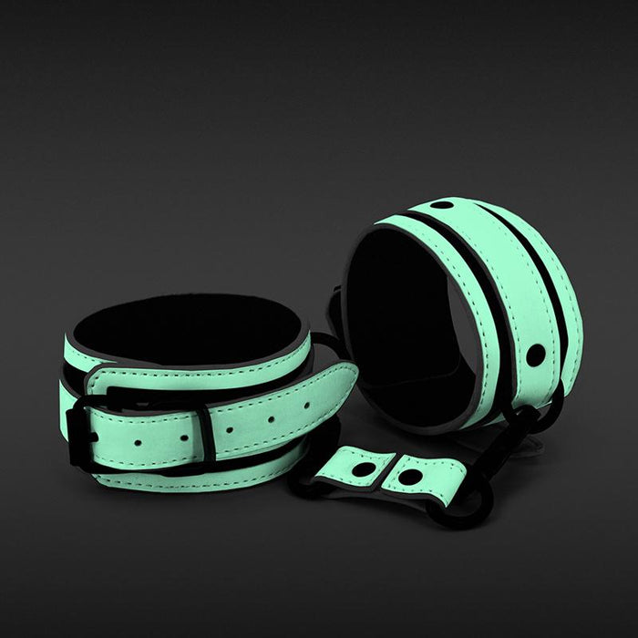 Glo Bondage Ankle Cuffs Green Intimates Adult Boutique
