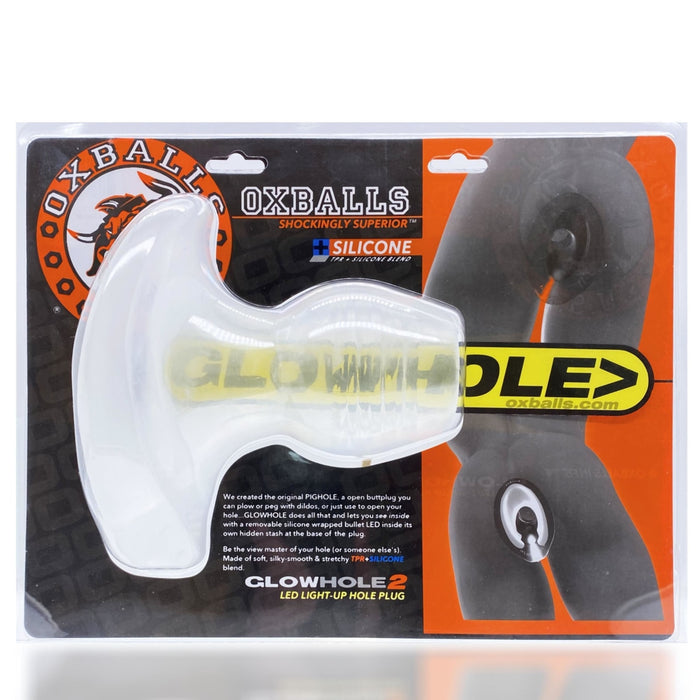 Glowhole-1 Buttplug W- Led Insert Small Clear Frost Intimates Adult Boutique