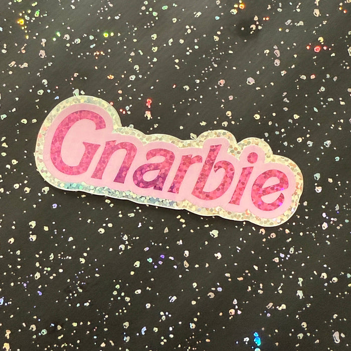 Gnarly Gnarbie Glitter Hologram Sticker