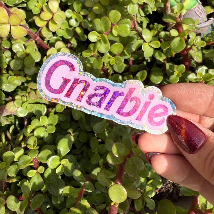 Gnarly Gnarbie Glitter Hologram Sticker