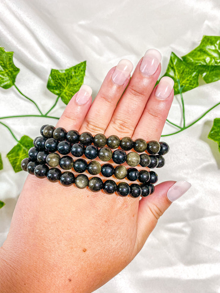 Gold Sheen Obsidian Bracelet