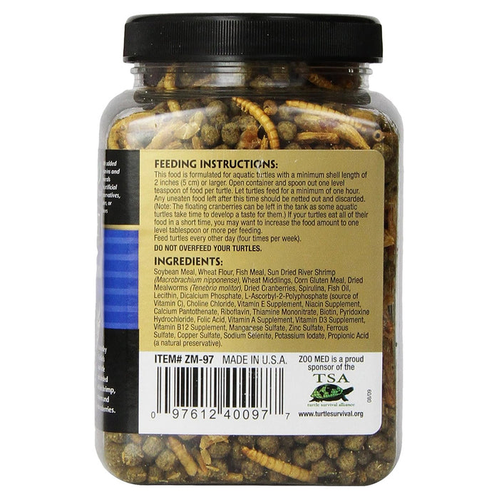 Gourmet Aquatic Turtle Food side of container.