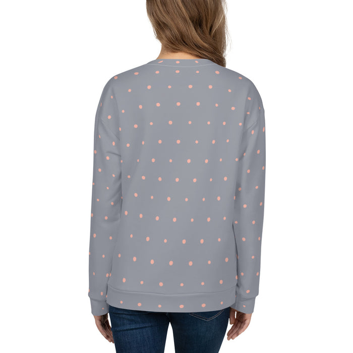 Gray & Pink Polka Dot Sweatshirt - Bloom Seventy Seven