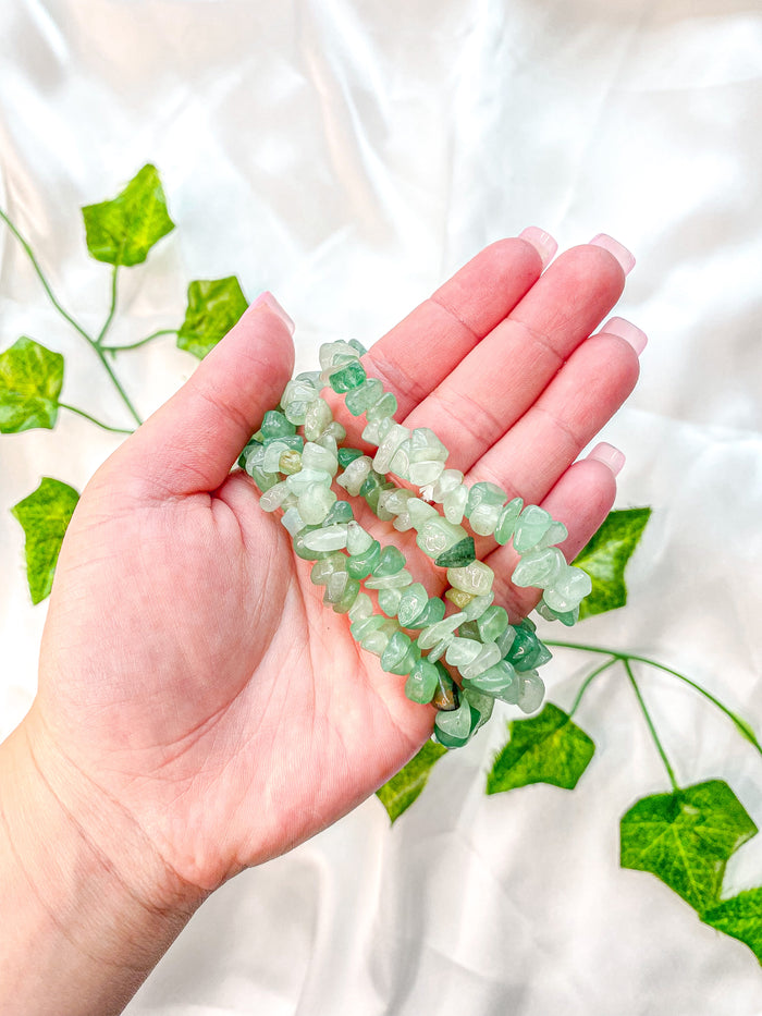 Green Aventurine Chip Bracelet