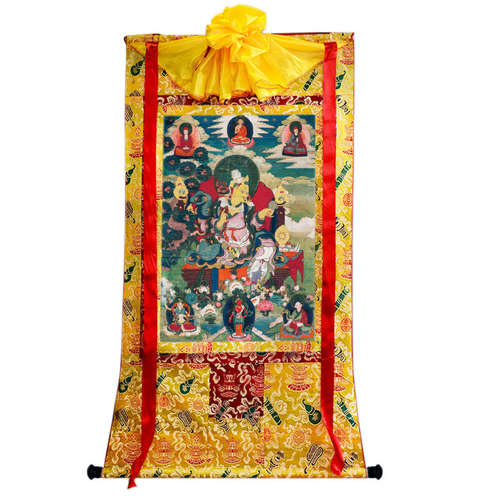 2769-唐卡-HBMT-073莲师-莲花王藏东宁玛派绢本53 - Tibetan thangka painting, close-up detail