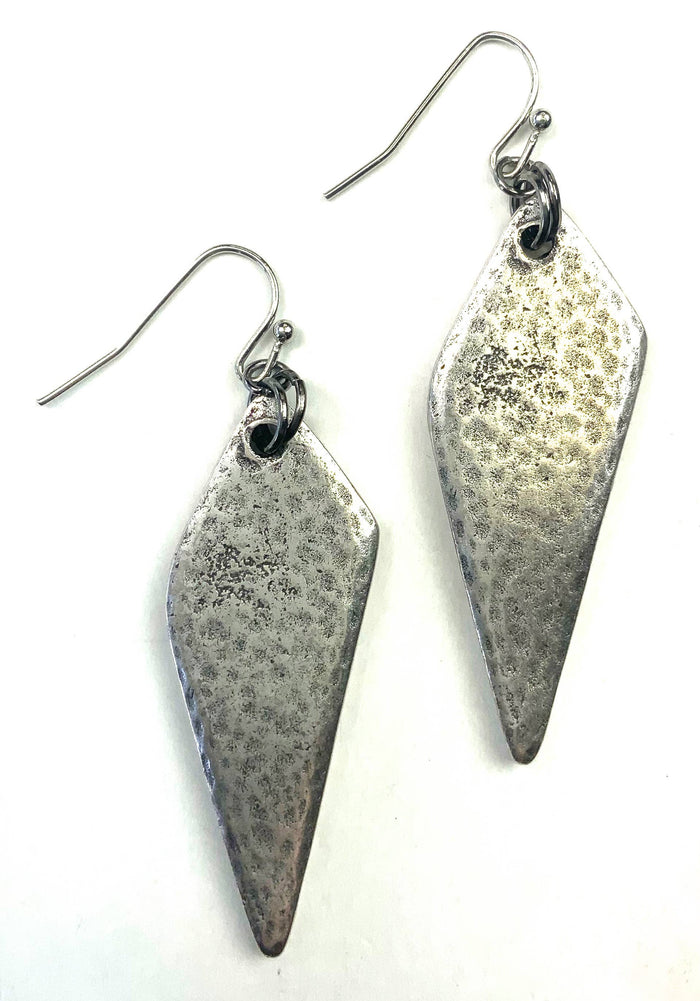 Hammered Silver Earrings