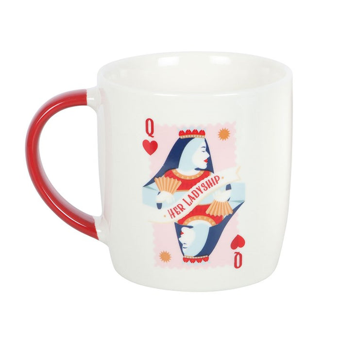 her ladyship mug handle view showing contrasting handle and ceramic finish