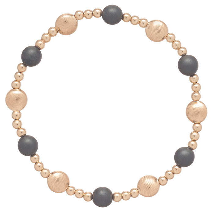 Honesty Gold Sincerity Pattern 6mm Bead Bracelet