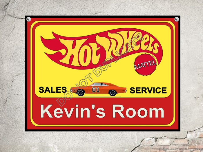 hot wheels vintage retro reproduction metal sign add your name