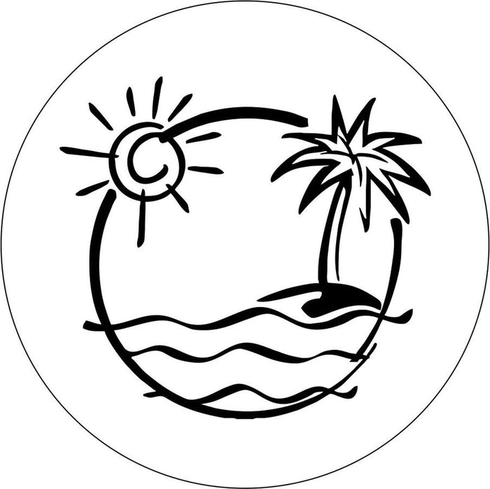 Just Beachin' - Beach Scene Drawing (ANY COLOR)