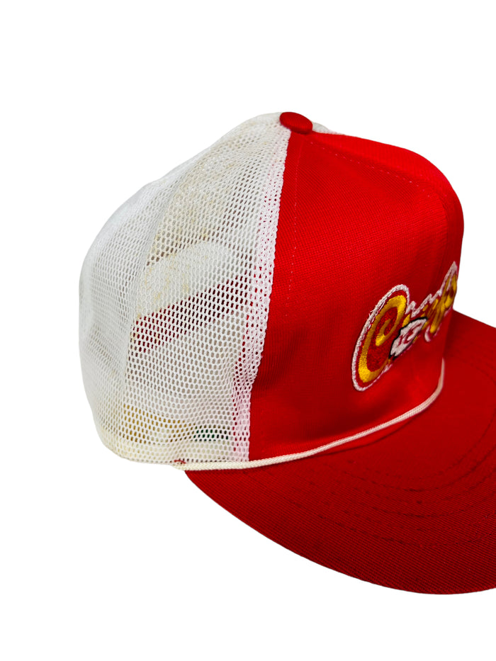 KANSAS CITY CHIEFS VINTAGE 1980'S MESH SNAPBACK ADULT HAT M / L