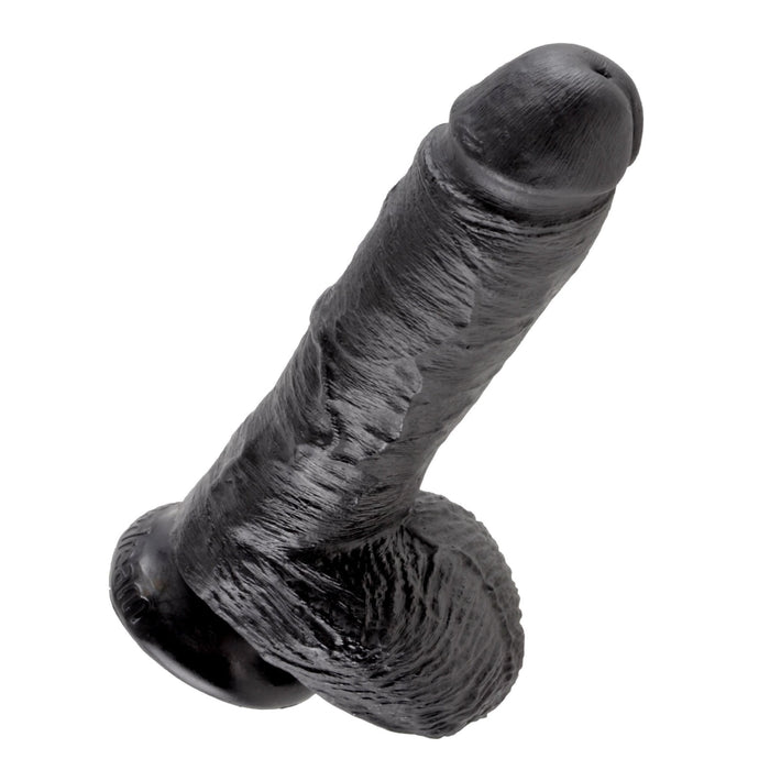 King Cock 8 In Cock W-balls Black Intimates Adult Boutique