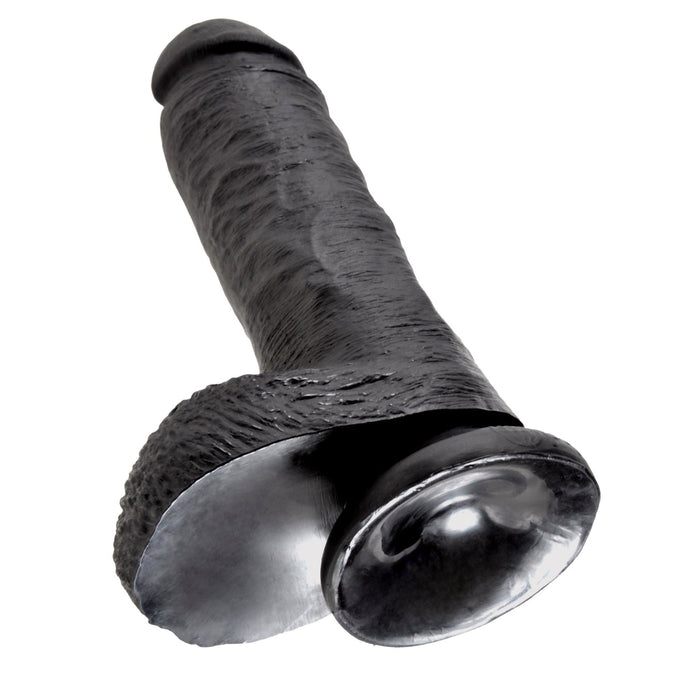 King Cock 8 In Cock W-balls Black Intimates Adult Boutique