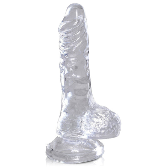 King Cock Clear 4 In Cock W- Balls Intimates Adult Boutique