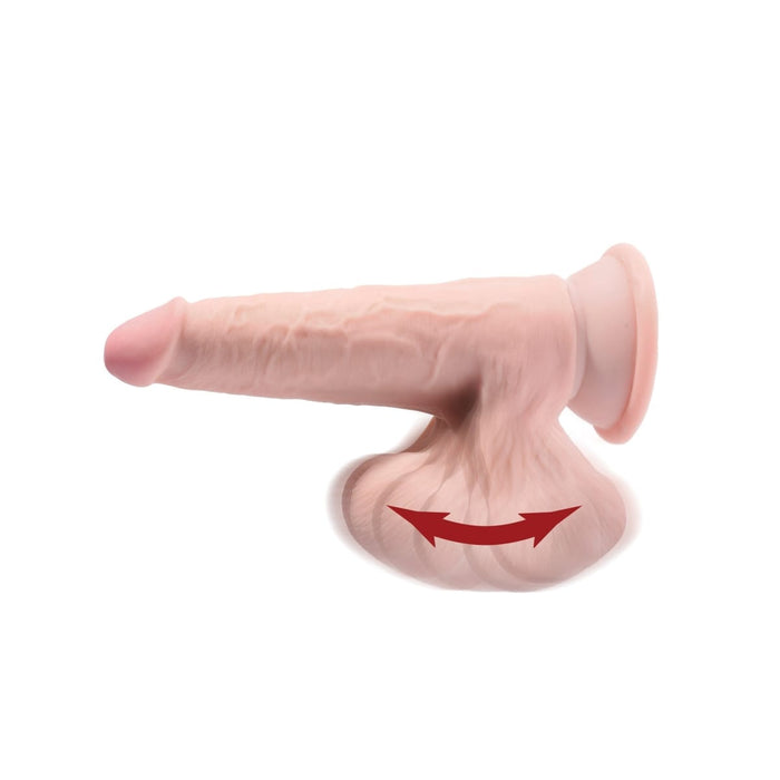 King Cock Plus 8 In Triple Density Cock W- Swinging Balls Light Intimates Adult Boutique