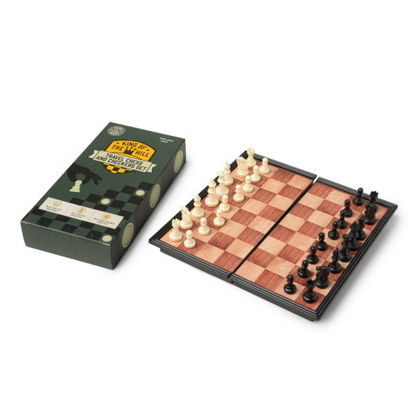 King Of The Hill Magnetic Travel Chess And Checkers Set