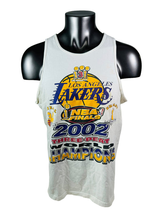 KOBE BRYANT SHAQUILLE O'NEAL LOS ANGELES LAKERS VINTAGE 2002 THREE-PEAT NBA CHAMPIONS T-SHIRT ADULT XL