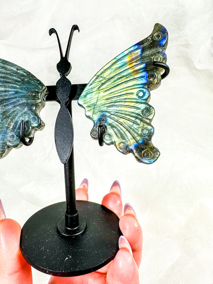 Labradorite Butterfly Wings on Stand (40B)