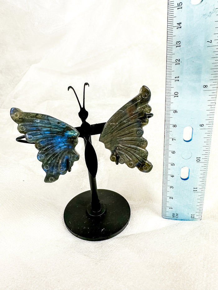 Labradorite Butterfly Wings on Stand (40B)