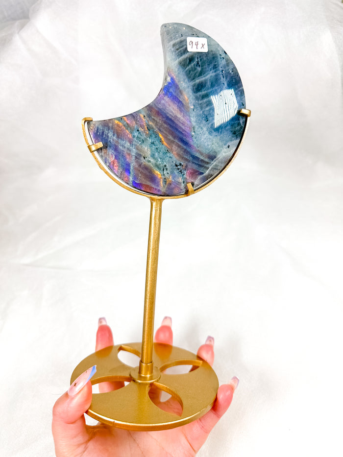 Labradorite Moon on Stand (94X)