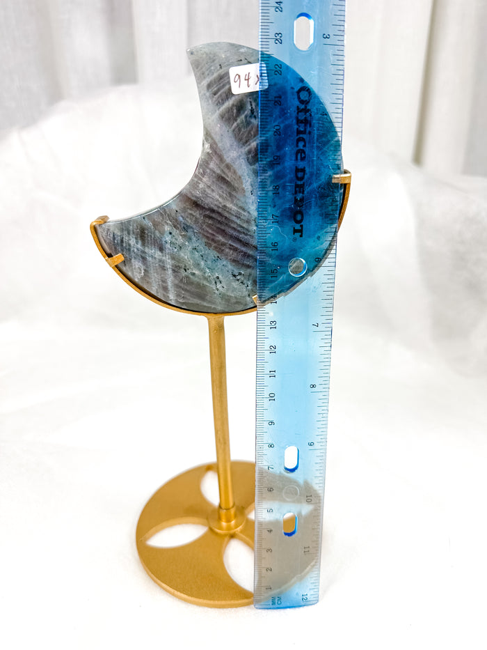 Labradorite Moon on Stand (94X)