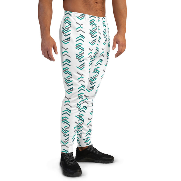 Long Pattern White Men's Joggers