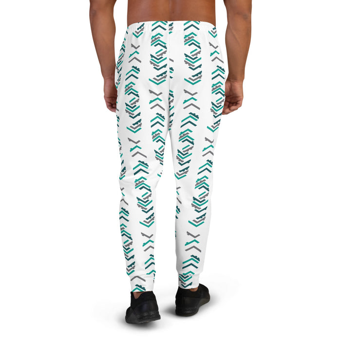 Long Pattern White Men's Joggers