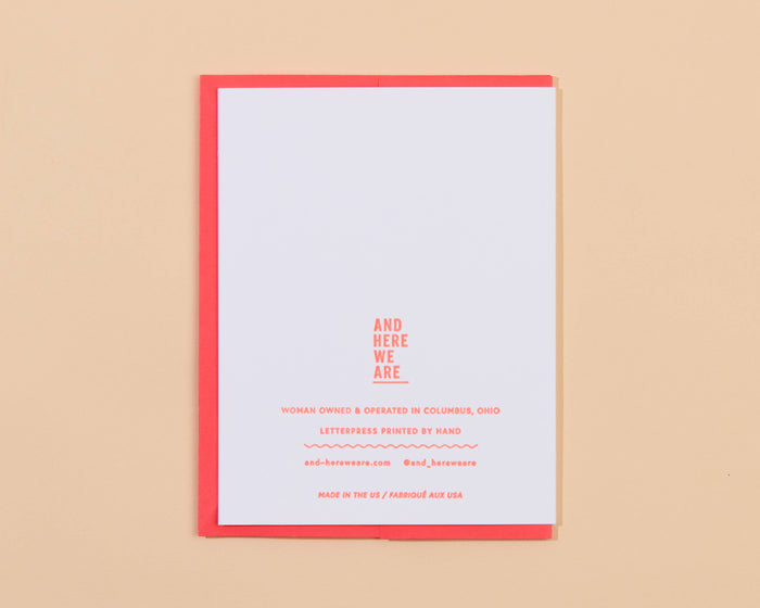 Love You Mom Birthday Letterpress Greeting Card - Mother's Day