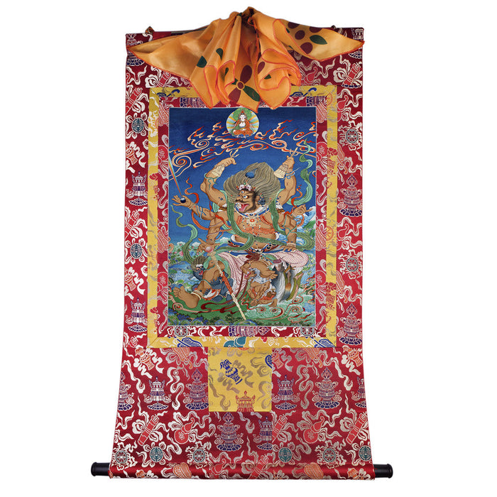 2778-唐卡-HBMT-083玛哈嘎拉-大黑天-240dpi - Tibetan thangka painting, detailed view