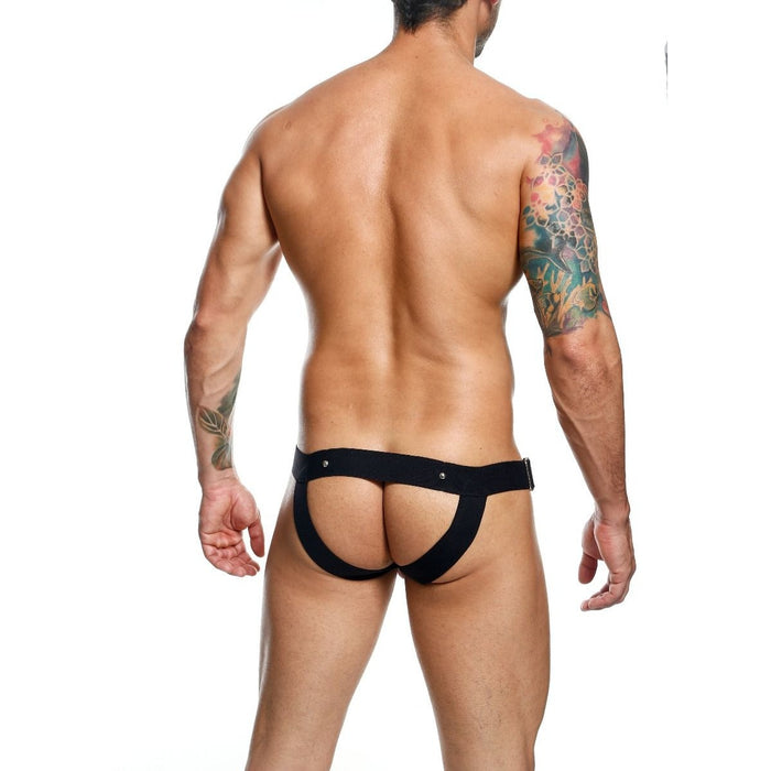 Male Basics Dngeon Cockring Jockstrap Black O-S Intimates Adult Boutique