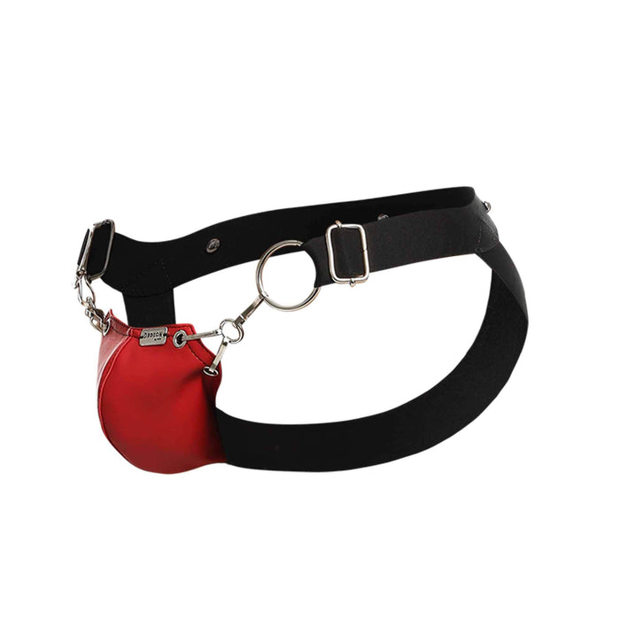 Male Basics Dngeon Snap Jockstrap Red O-S Intimates Adult Boutique