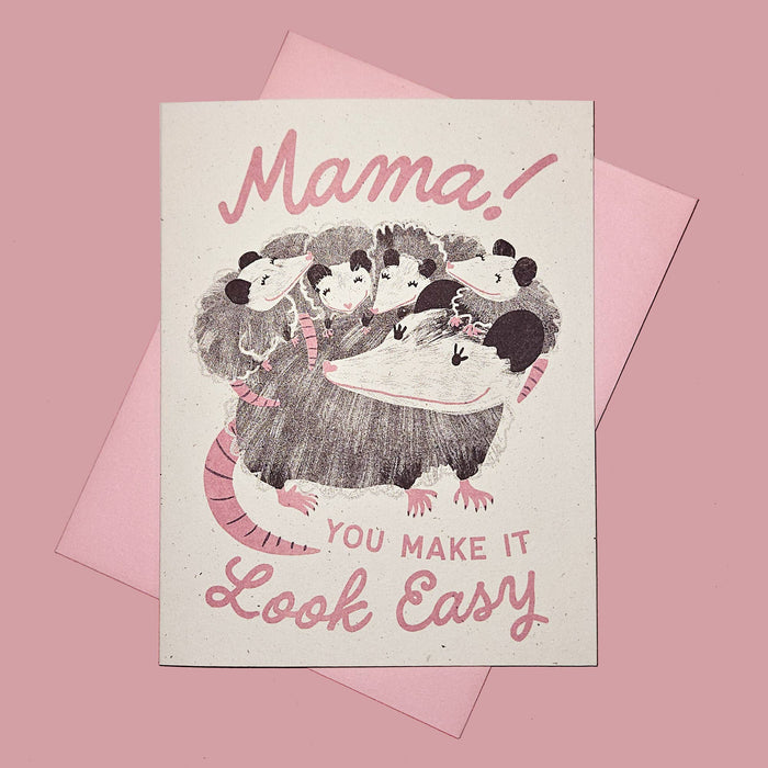 Mama Possum - Risograph Mother's Day Card
