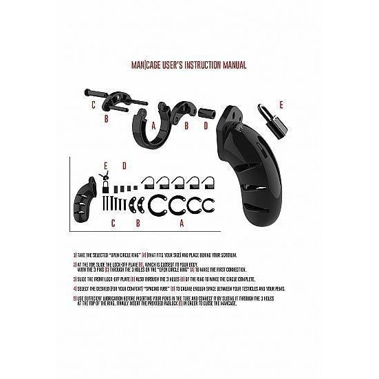 Mancage Chastity 3.5in Black Model 01 Intimates Adult Boutique