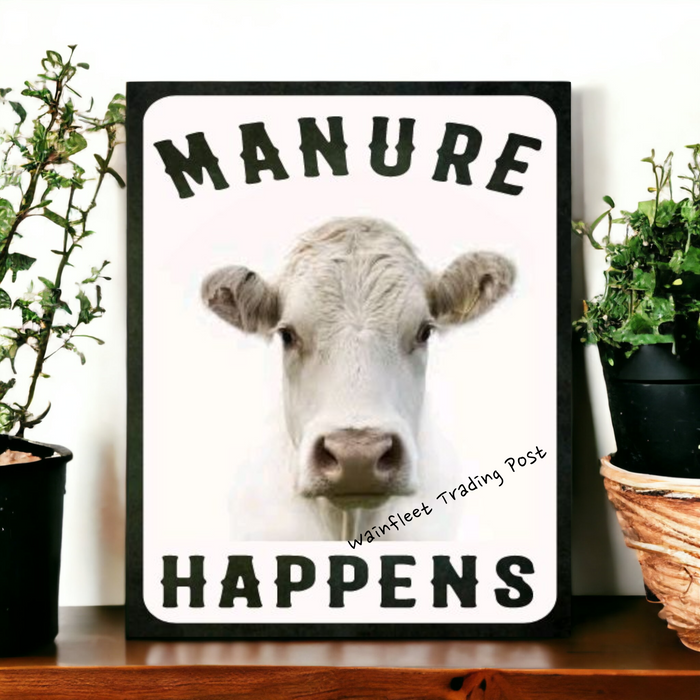 cow farm sign shit happens