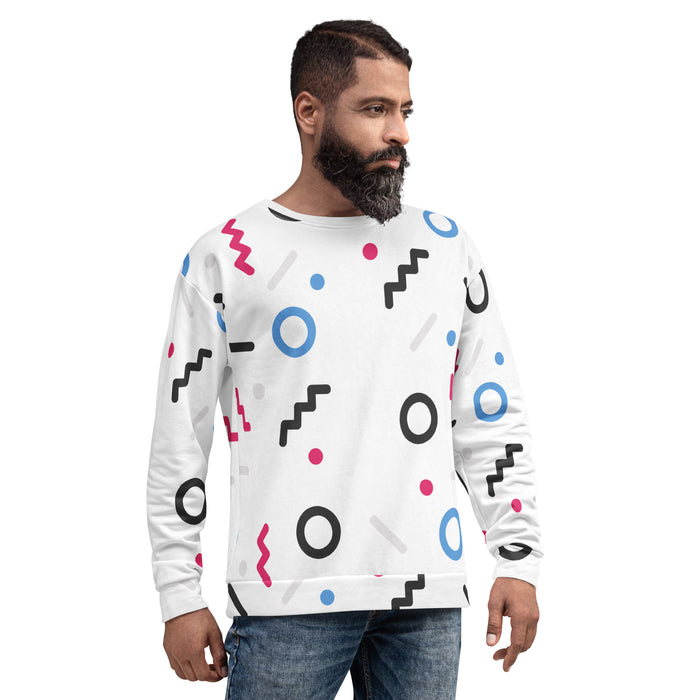 Memphis Print Men's Sweatshirt - Bloom Seventy Seven