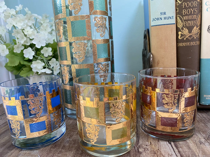 Mid Century Barware Set by WV Glass Co. at Duckwells