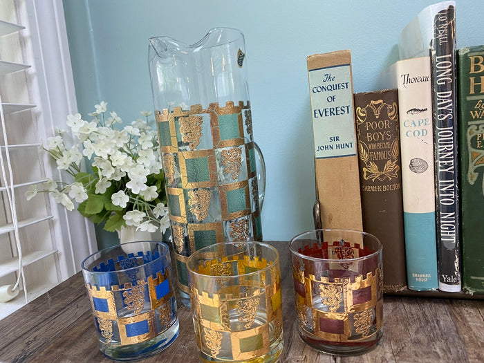 Mid Century Barware Set by WV Glass Co. at Duckwells