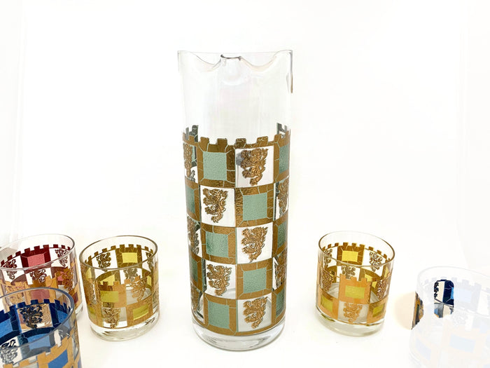 Mid Century Barware Set by WV Glass Co. at Duckwells