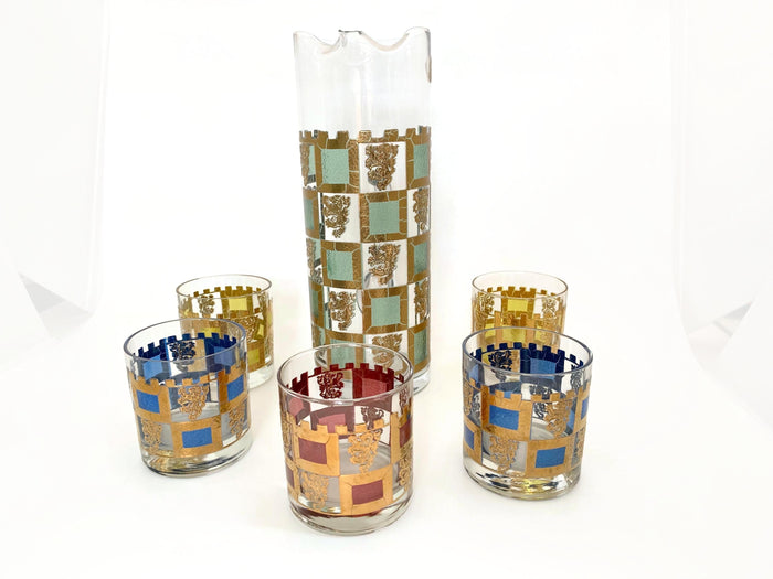 Mid Century Barware Set by WV Glass Co. at Duckwells