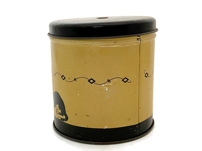 Midcentury Metal Yarn Holder,  Metal String Tin