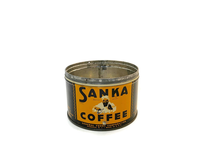 Midcentury Sanka Coffee Tin Can at Duckwells