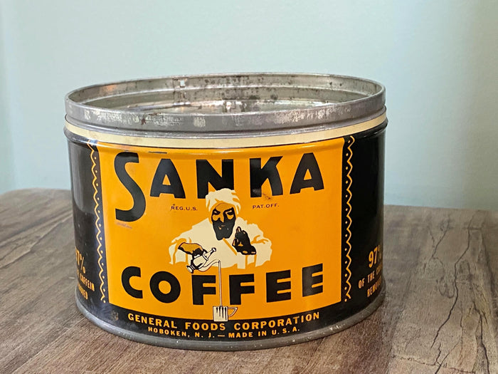 Midcentury Sanka Coffee Tin Can at Duckwells