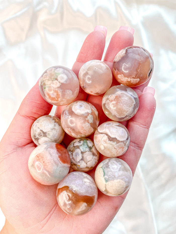 Mini Flower Agate Sphere