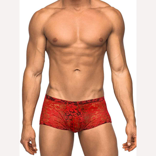 Mini Short Stretch Lace Xl Red