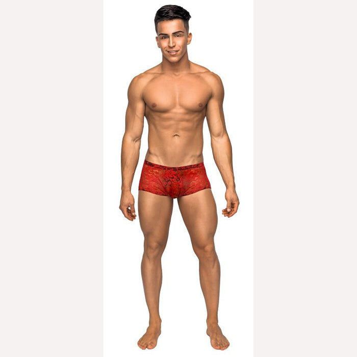 Mini Short Stretch Lace Xl Red