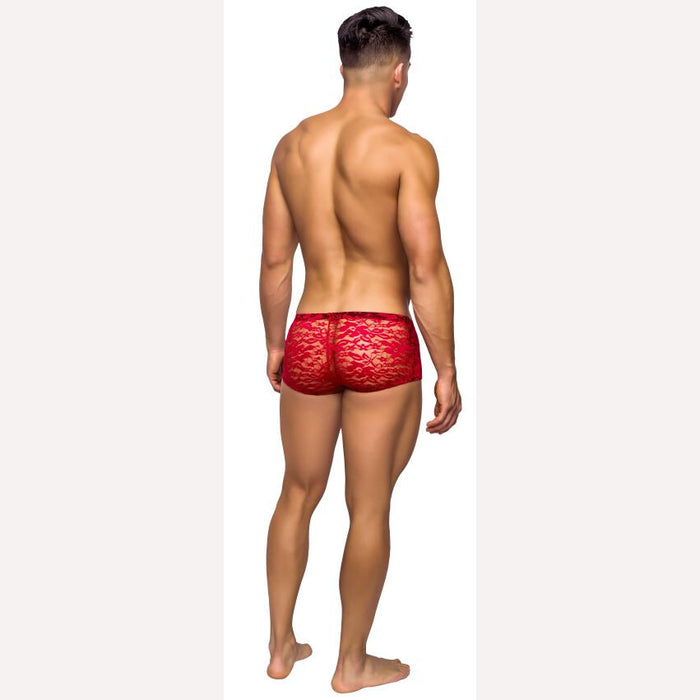 Mini Short Stretch Lace Xl Red