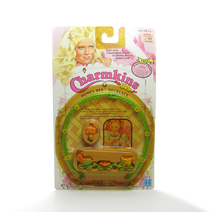 Mint on card Charmkins Honey Bee necklace with Sweet Bea