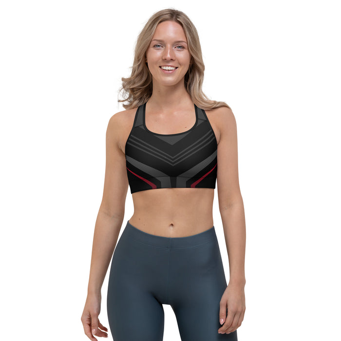 Modern Black Print Sports Bra - Bloom Seventy Seven